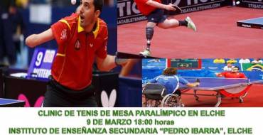 El IES Pedro Ibarra acoge un clinic de Tenis de Mesa Paralímpico