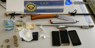 G.A.O. desmantela puesto de venta de droga e interviene arma casera