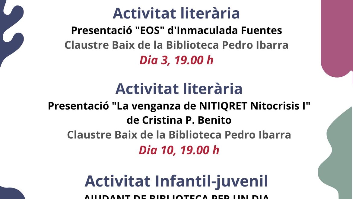 Programació d’activitats per al mes de juny a les biblioteques municipals