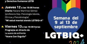 Elx celebra les activitats de l’Orgull LGTBIQ+ del 9 al 15 de setembre